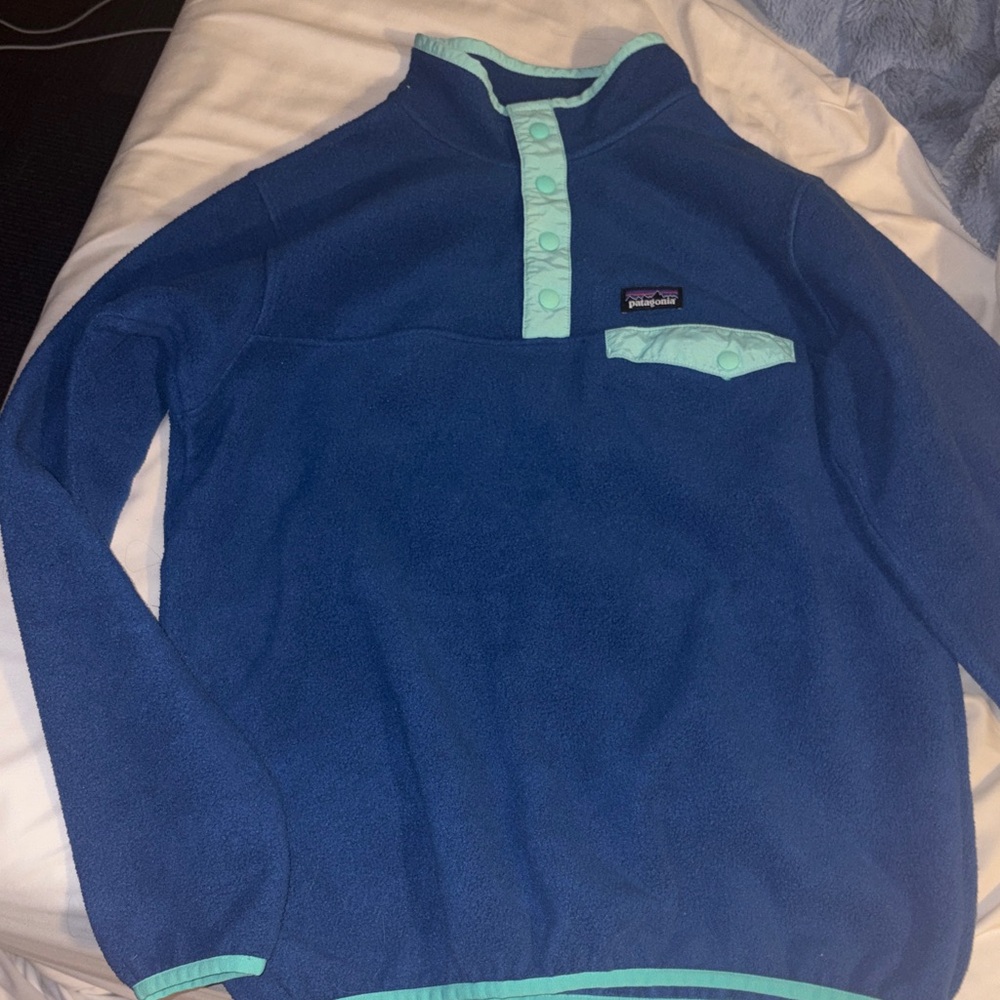 Patagonia Teal and Blue Snap-T Fleece